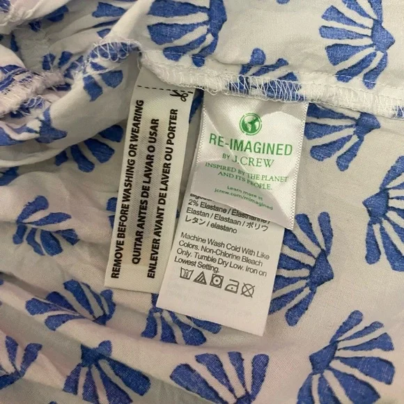 J. Crew Mini Dress Blue and White Floral Long Sleeve Dress - Picture 15 of 16